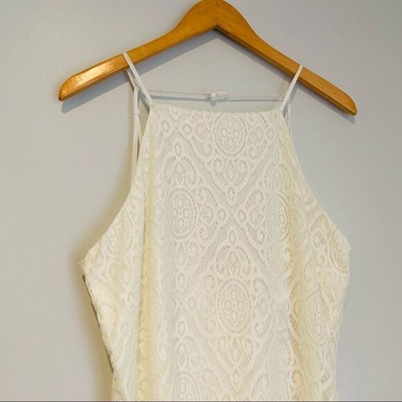 Speechless Juniors' Allover-Lace Tassel-Hem Dress - Picture 5 of 9